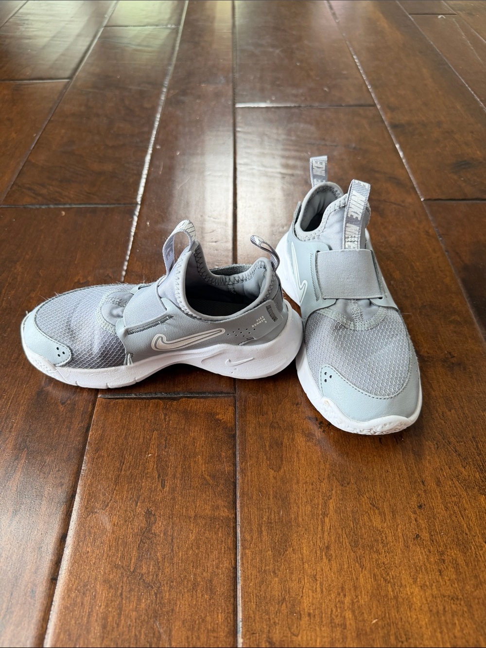 Nike Kids Light Gray Slip-On Athletic Sneakers